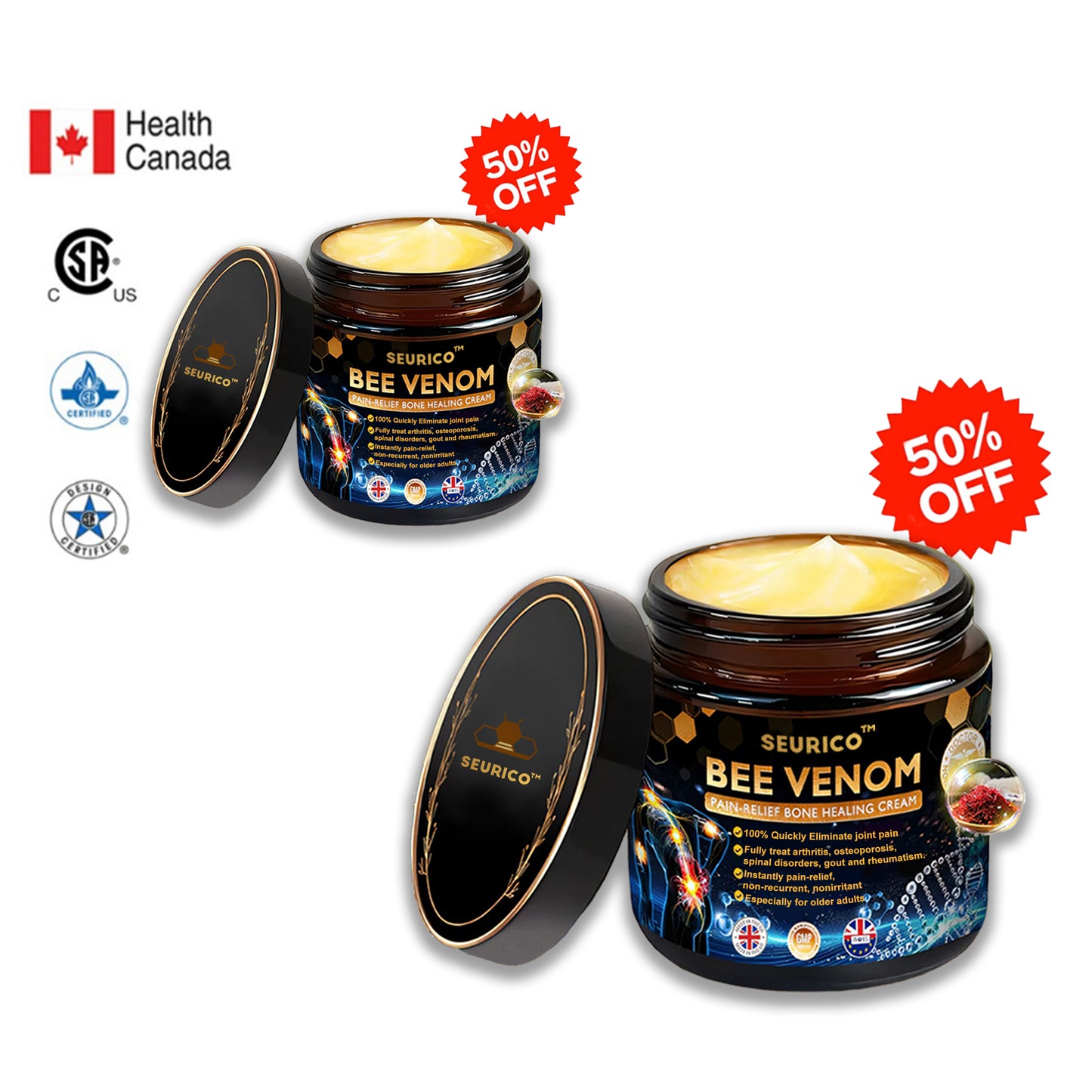 ✅Official Store: Honeybee-Venom Pain-Relief Bone Healing Cream👨‍⚕️Health Canada Professional Certification(Reducing joint swelling, pain, stiffness, redness, warmth, soreness, and joint fatigue)