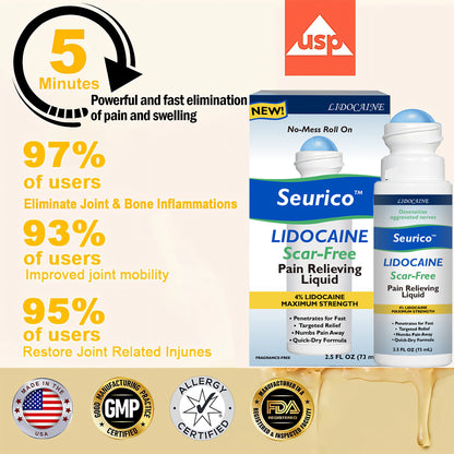 ✅Official Store: Seurico™ Lidocaine Scar-Free Pain Relief Healing Liquid👨‍⚕️USA Osteopathic Medical Association （AAOS）Approved(Reducing joint swelling, pain, stiffness, redness, warmth, soreness and joint fatigue )