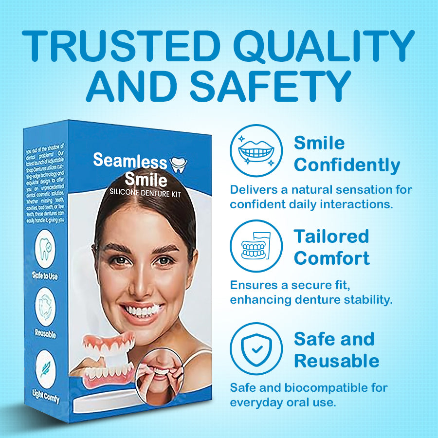 ⚡🔥Limited Time Only: Get 50% Off Now!🎁 [Official Brand Store] Seamless Smile Silicone Denture Kit